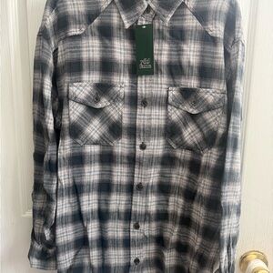 Wild Fable Black & Gray Plaid Button-Up Shirt